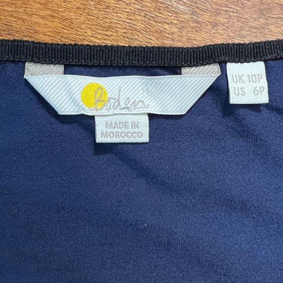 Boden Abigail Dress 6P Navy Blue Zebra Pattern Jersey Stretch Knit Long Sleeve - Picture 11 of 13